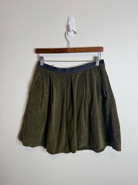 LACOSTE forest green skater corduroy skirt Sz 36